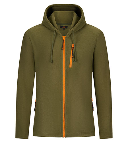 Hoodie im Ghost-Mannequin-Stil mit geformter Kapuze und Kängurutasche, auf Weiß
